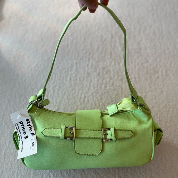 NWT Vintage Y2K Chartreuse Baguette Bag - Picture 3 of 16